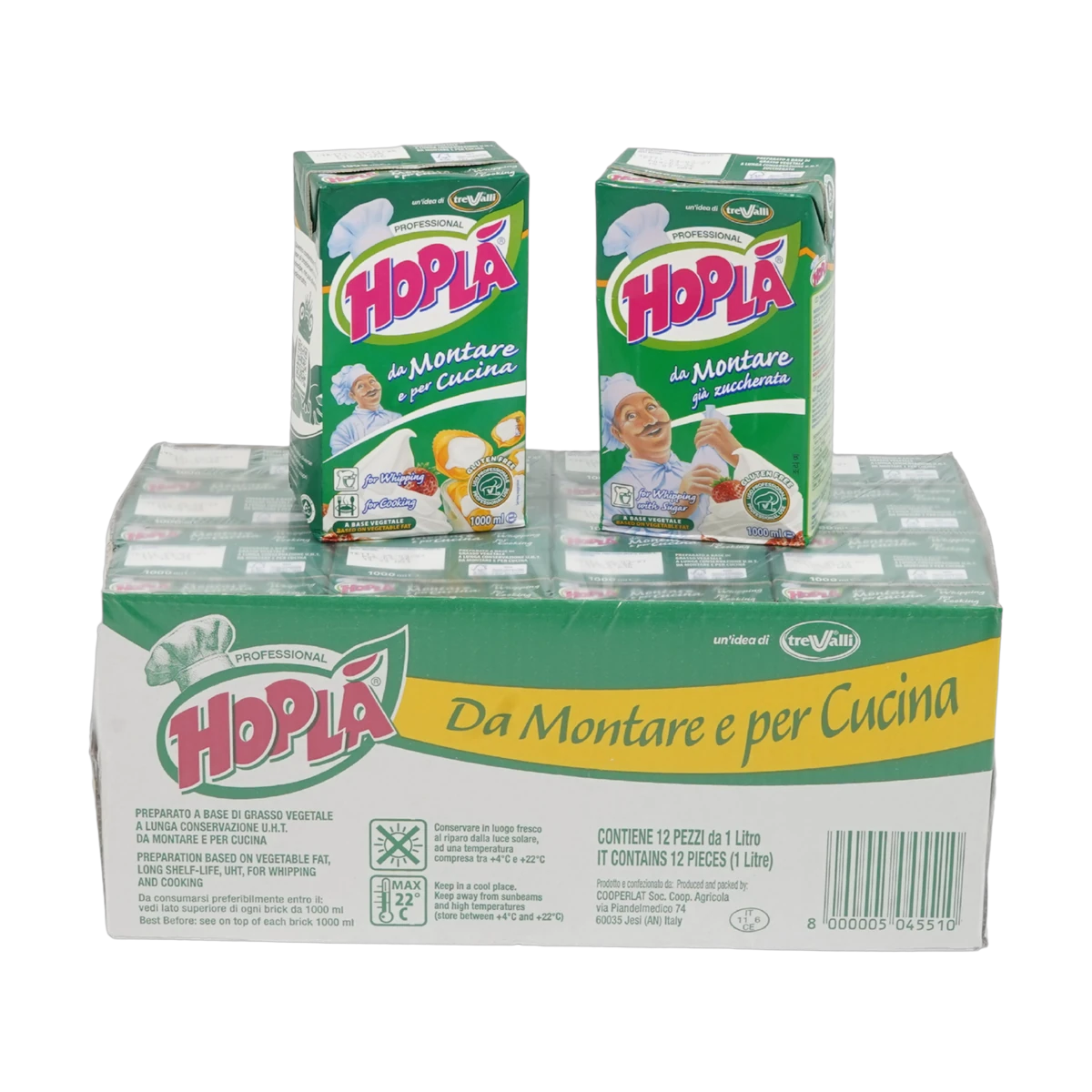 TreValli Hopla Şekerli Şanti & Bitkisel Krema (12 x 1L Koli)