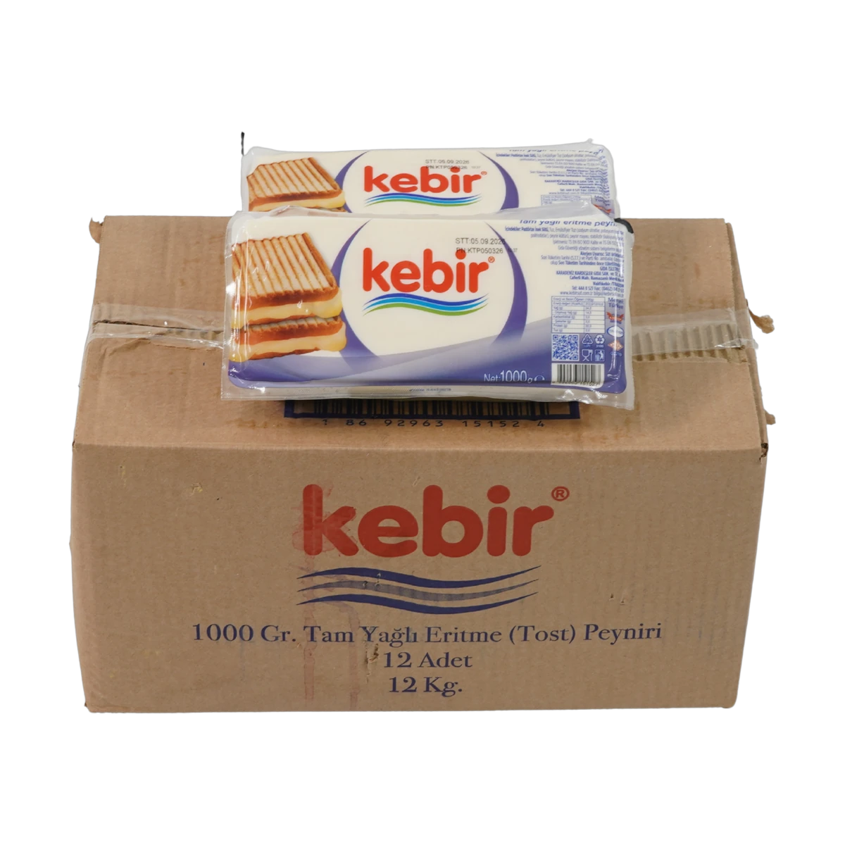 Kebir Tam Yağlı Eritme Tost Peyniri (12 x 1000g Koli)