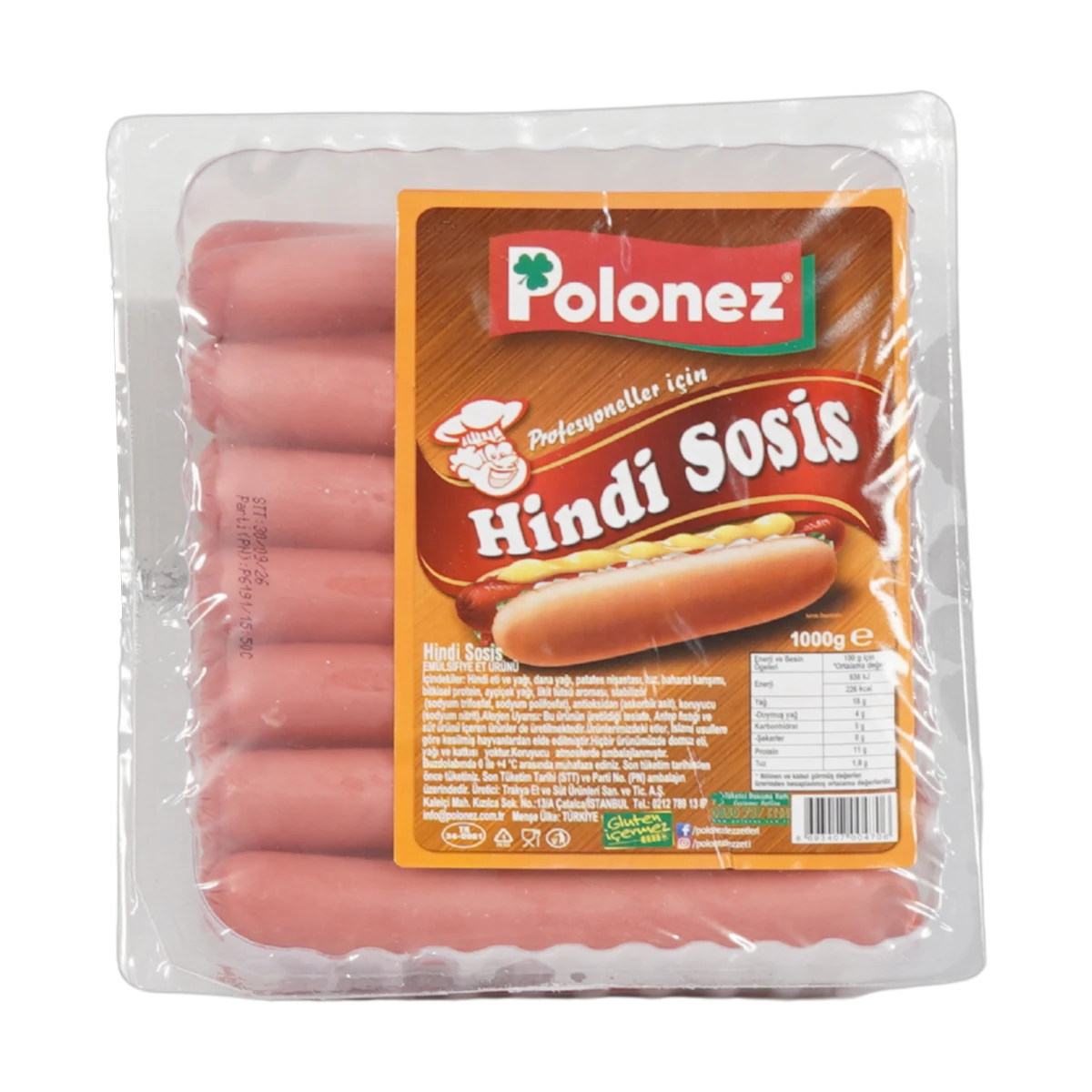 Polonez Profesyoneller İçin Hindi Sosis (1000g Paket)