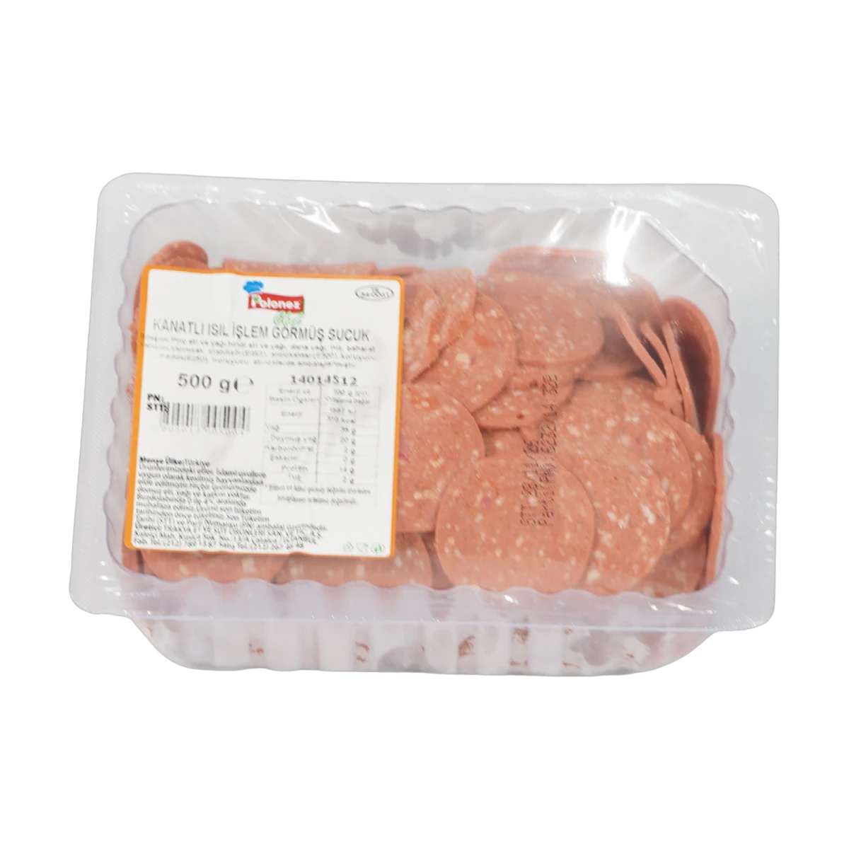Polonez Dilimli Kanatlı Isıl İşlem Görmüş Sucuk (500g Küvet)