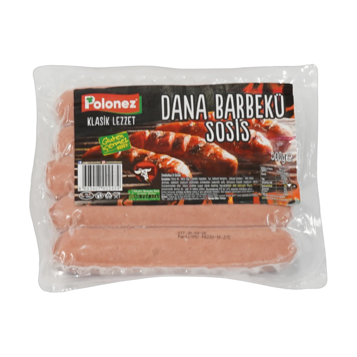 Polonez Dana Barbekü Sosis (500g Paket)